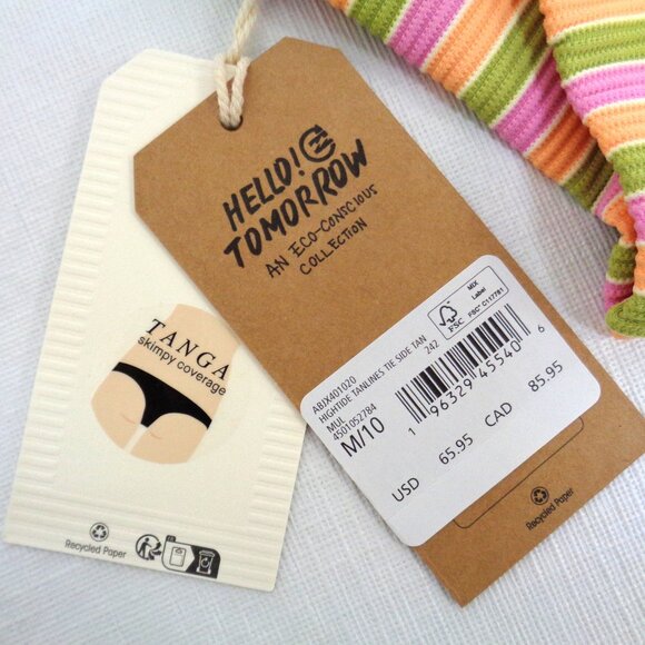 BILLABONG Bikini Set Top & Bottom Stripe NWT size Medium - Picture 3 of 8